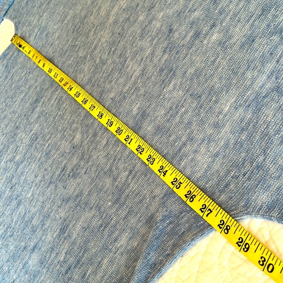 Eileen Fisher Asymmetrical Top Women’s Large Italian Blue Lagenlook Coastal Flaw - Picture 7 of 16